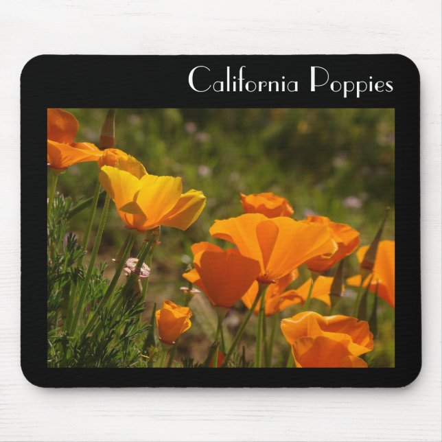 California Poppy Flower Mousepad (Front)