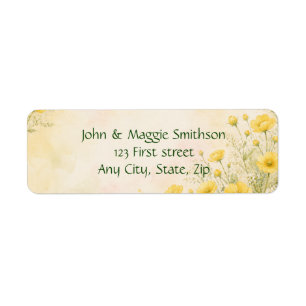 California Poppy Garden Flower Custom Label