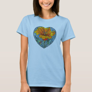 California Poppy Heart T-Shirt