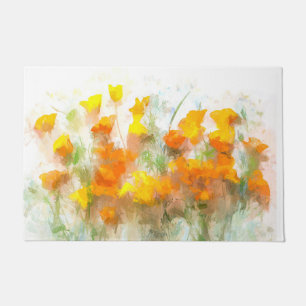California Poppy Impressionistic Art Doormat