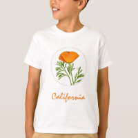 California Poppy in a Circle, "California" Text