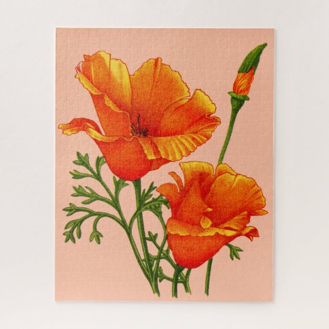 California poppy jigsaw puzzle (Vertical)