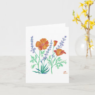 California poppy & lavender card