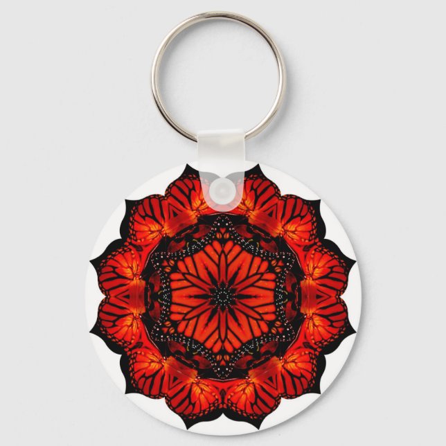 California poppy & Monarch - Keychain (Front)