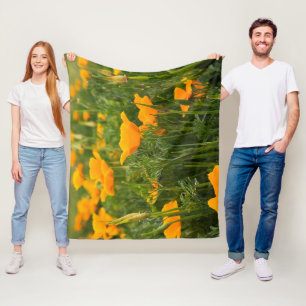California Poppy Patch Photograph Fleece Blanket