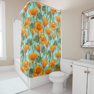 California poppy shower curtain