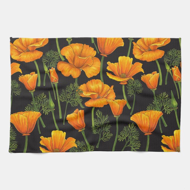 California poppy tea towel (Horizontal)