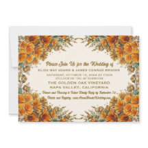 California Poppy Wedding Invitation