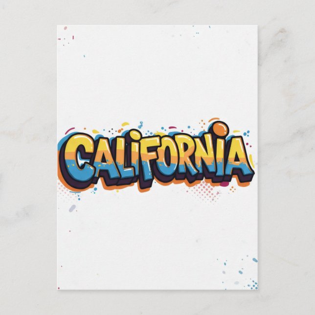 California Postcard – Trendy Text (Front)