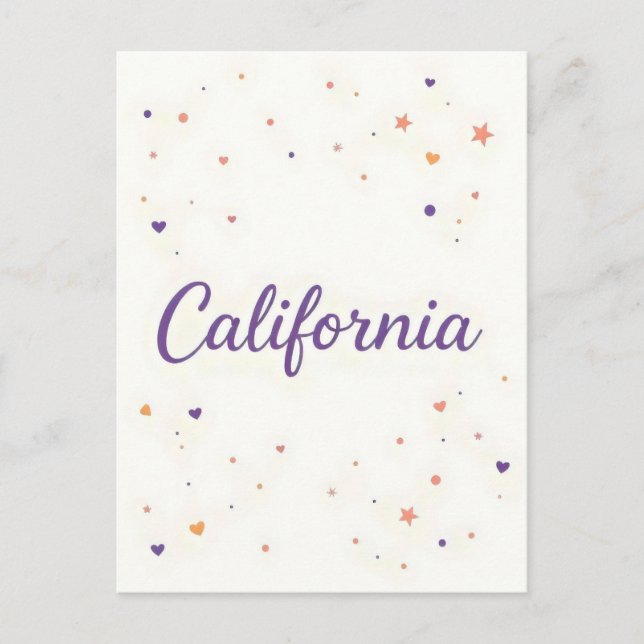 California Postcard – Trendy Text (Front)