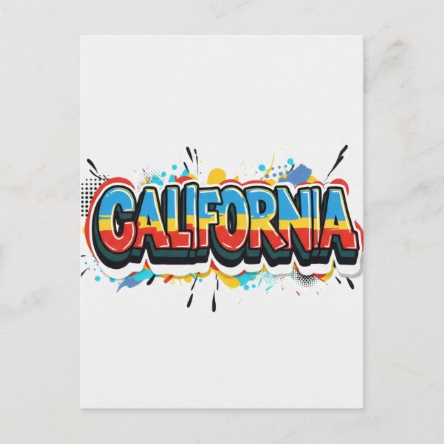 California Postcard – Trendy Text (Front)