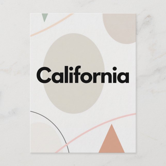 California Postcard – Trendy Text (Front)