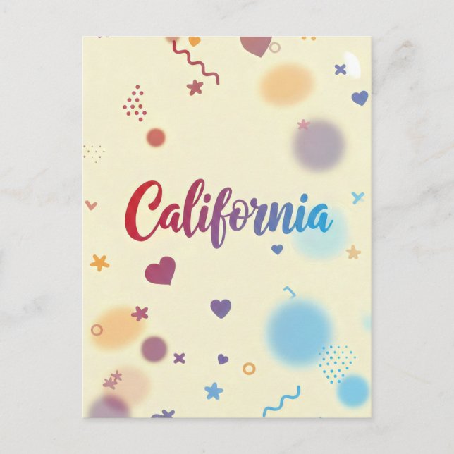 California Postcard – Trendy Text (Front)