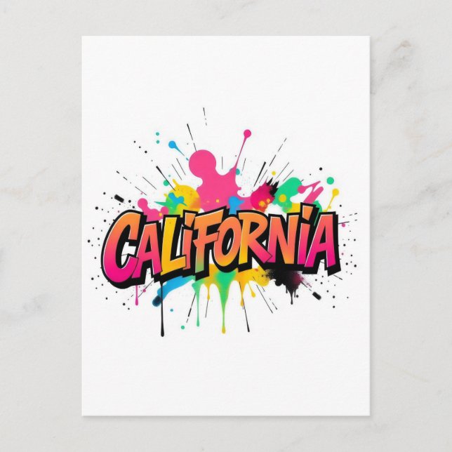 California Postcard – Trendy Text (Front)