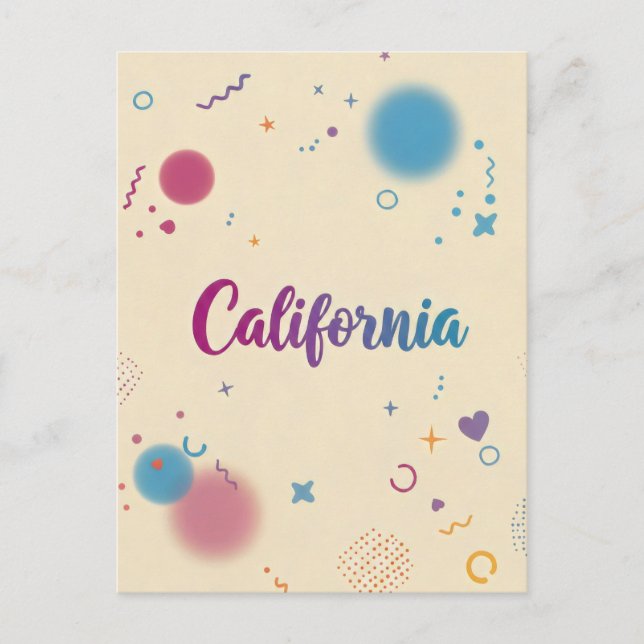 California Postcard – Trendy Text (Front)
