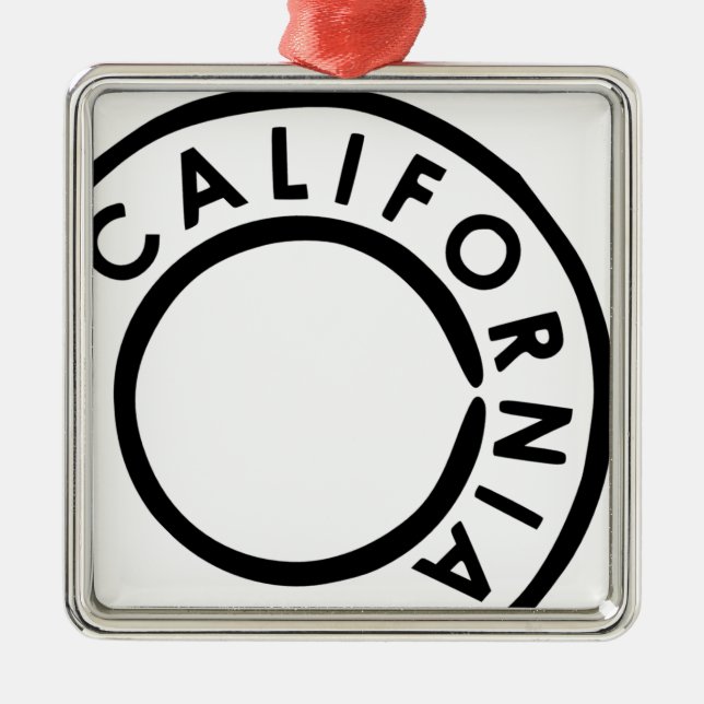 California Postmark Design Metal Tree Decoration (Front)