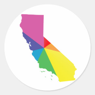 california pride. angled. classic round sticker
