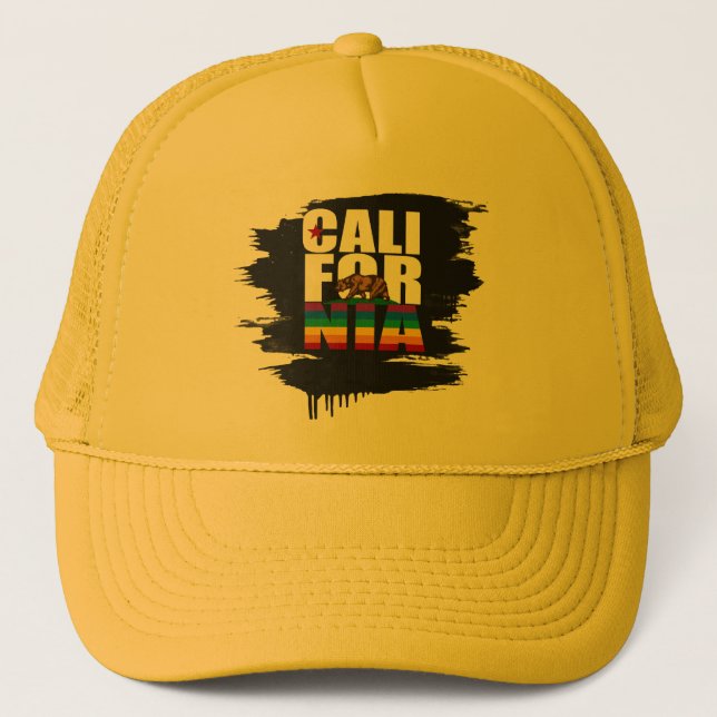 CALIFORNIA PRIDE WHITE TRUCKER HAT (Front)