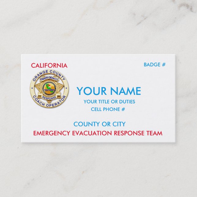 California Public Transit Business Card (Front)