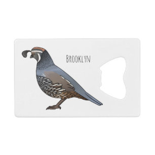 California quail bird cartoon illustration