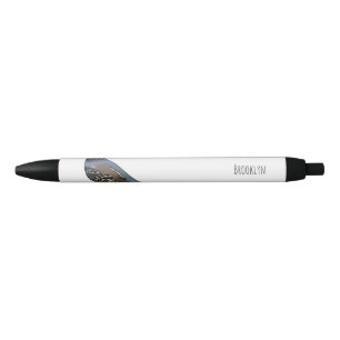 California quail bird cartoon illustration black ink pen