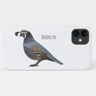California quail bird cartoon illustration  Case-Mate iPhone case