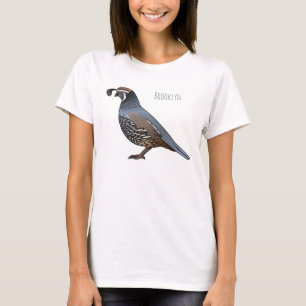 California quail bird cartoon illustration  T-Shirt