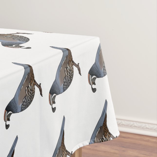 California quail bird cartoon illustration  tablecloth (In Situ)