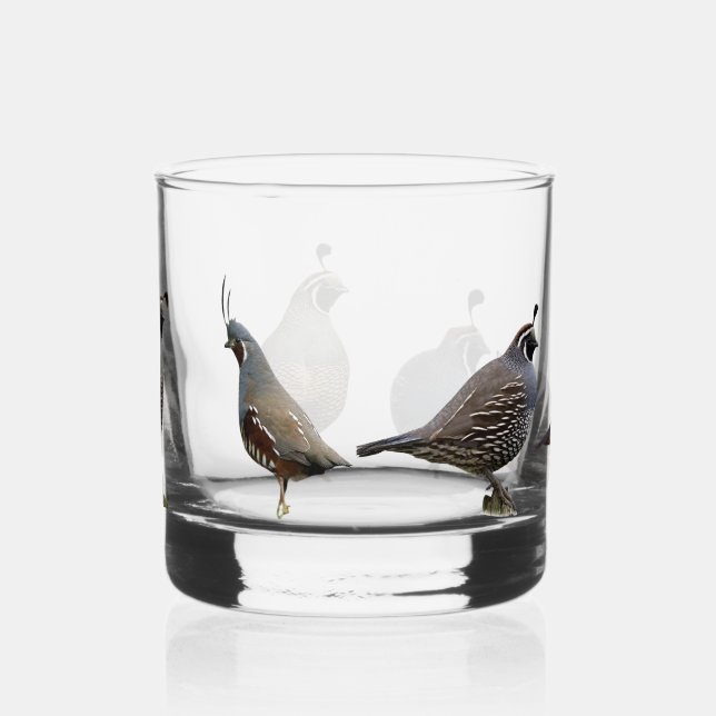 California quail whiskey glass (Left)