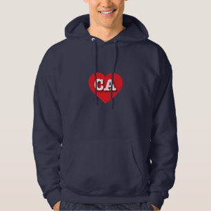 California Red Heart - I love CA Hoodie