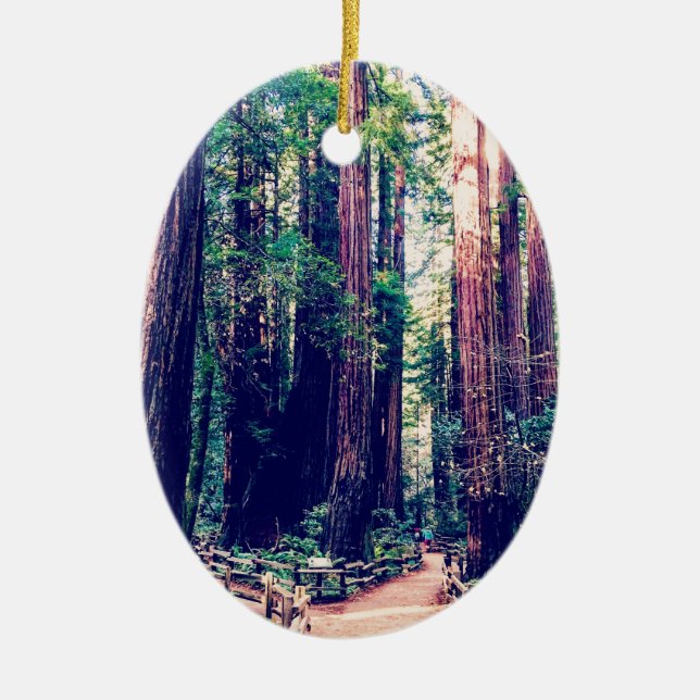 California Redwoods Ceramic Tree Decoration (Front)