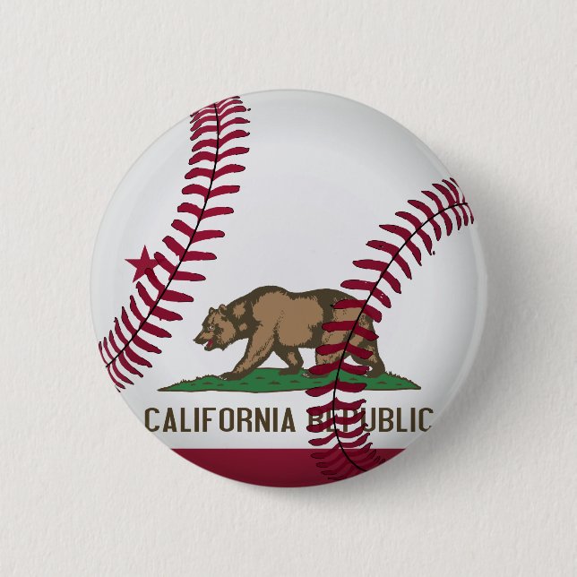 California Republic Baseball 6 Cm Round Badge (Front)