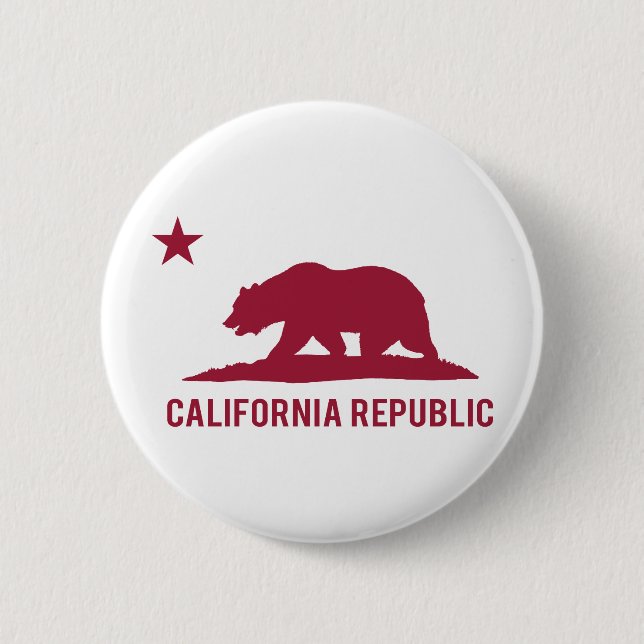 California Republic - Basic - Red 6 Cm Round Badge (Front)