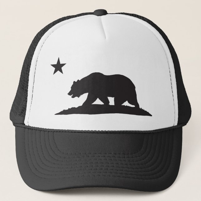 California Republic Bear - Black Trucker Hat (Front)