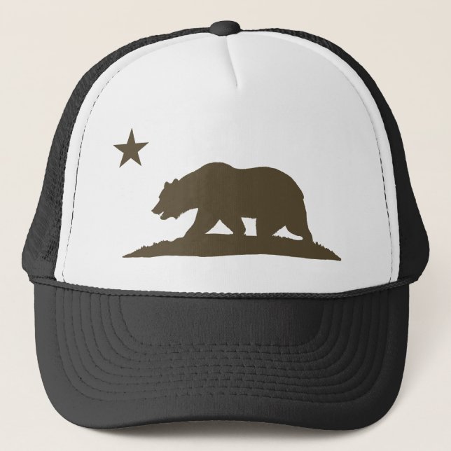 California Republic Bear - Brown Trucker Hat (Front)