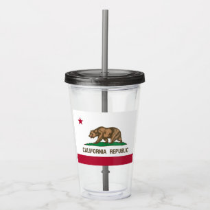 California Republic Bear Flag: Cali Golden State Acrylic Tumbler