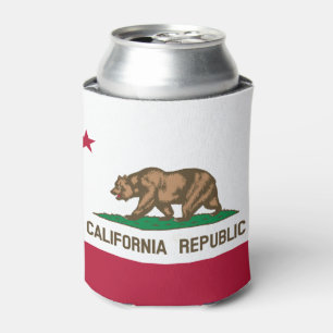 California Republic Bear Flag: Cali Golden State Can Cooler