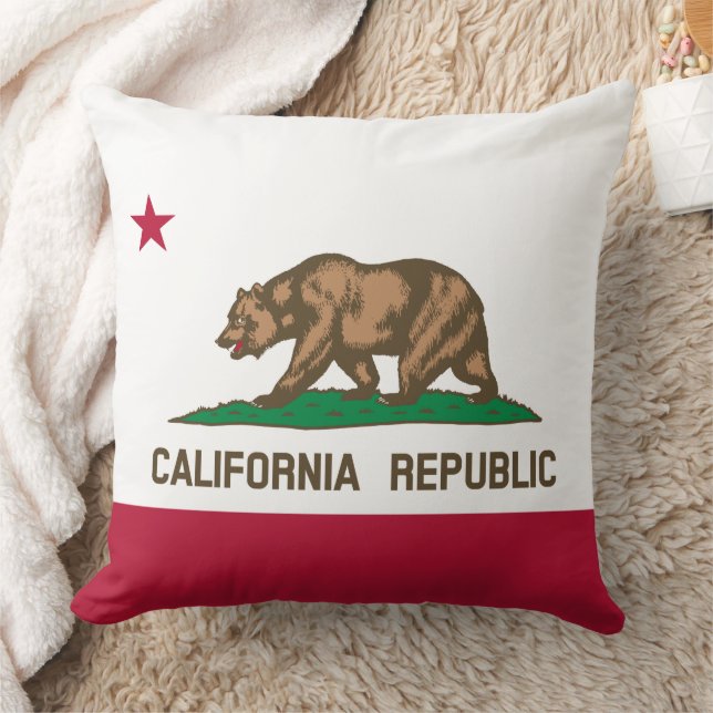 California Republic Bear Flag: Cali Golden State Cushion (Blanket)