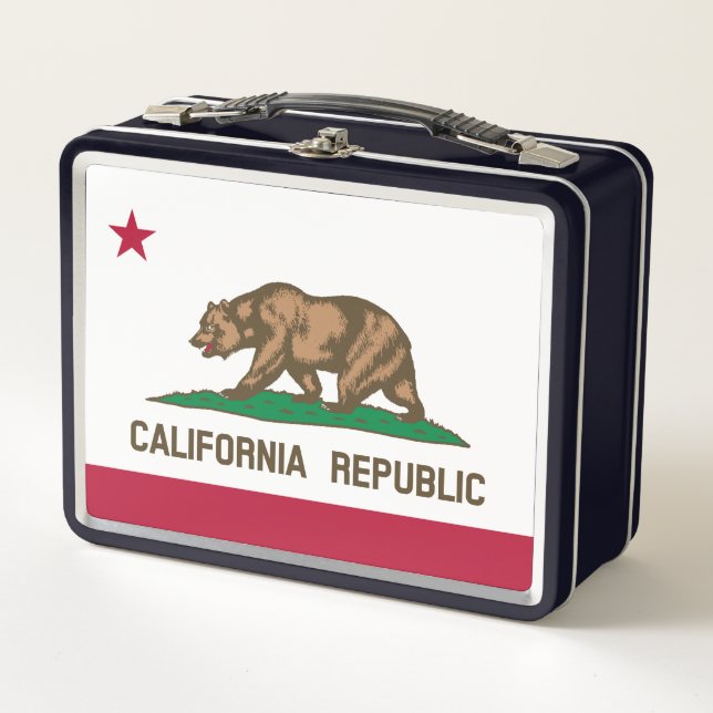 California Republic Bear Flag: Cali Golden State Metal Lunch Box (Front)