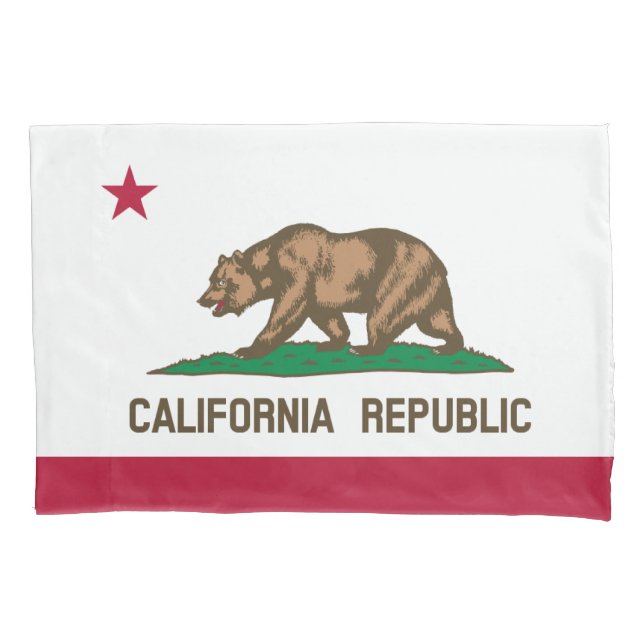 California Republic bear flag pillowcase (Front)