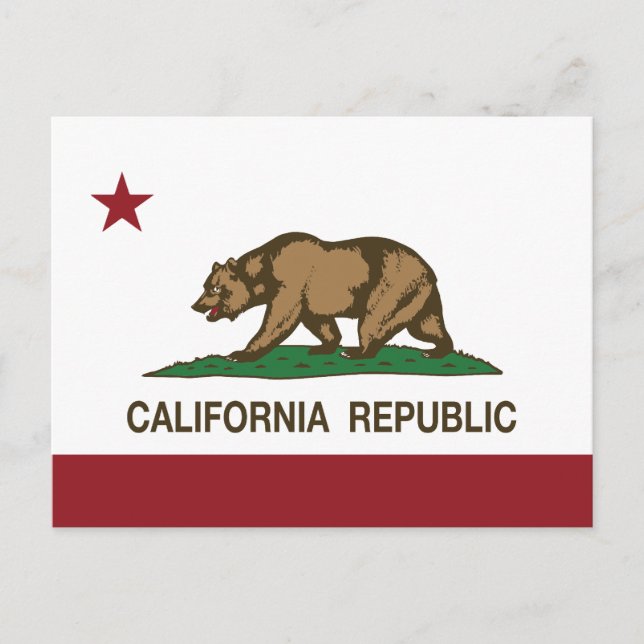 California Republic Bear Flag Postcard (Front)