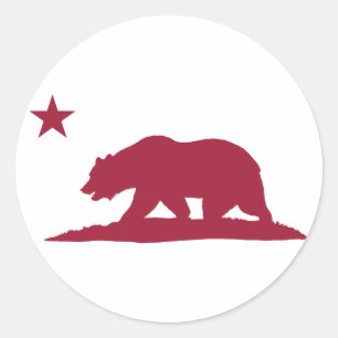 California Republic Bear - Red Classic Round Sticker