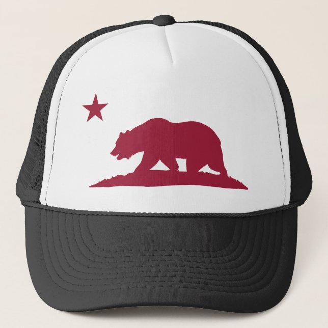 California Republic Bear - Red Trucker Hat (Front)