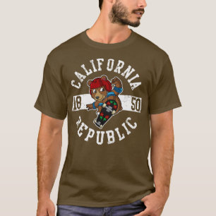 California Republic Bear Skater Skateboard T-Shirt