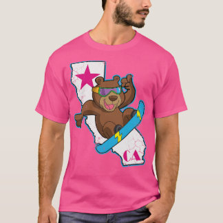 California Republic Bear Snowboarder Snowboarding T-Shirt