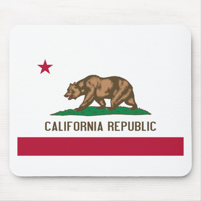 California Republic Bear State Flag Mouse Pad (Front)