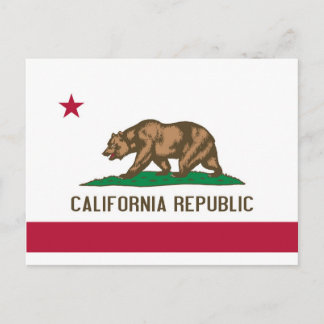 California Republic Bear State Flag Postcard