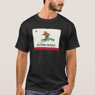 California Republic Bear Surfing-State Flag Inspir T-Shirt