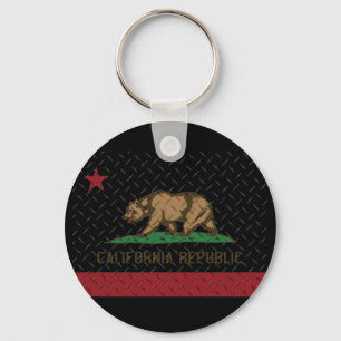 California Republic Black Diamond Plate Key Ring