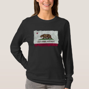 California Republic Cali Distressed Los Angeles Fl T-Shirt